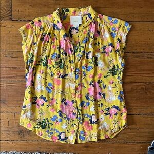 Maeve by Anthropologie Multicolor Floral Button Down Shirt